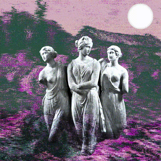 Three goddesses in the garden